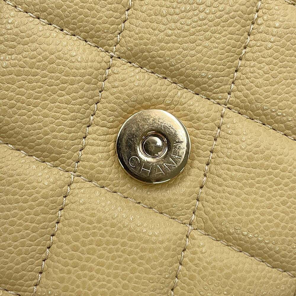 CHANEL Authentic Cream Caviar Leather Logo Wallet - Picture 13 of 16